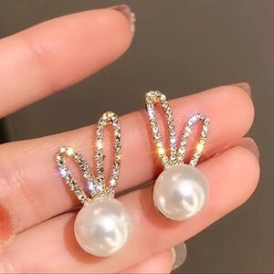 Easter Bunny Ear Stud Earrings